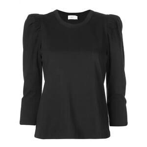 A.L.C. Karlie Puff Sleeve Black T-Shirt Womens XL Made in USA Cotton Top